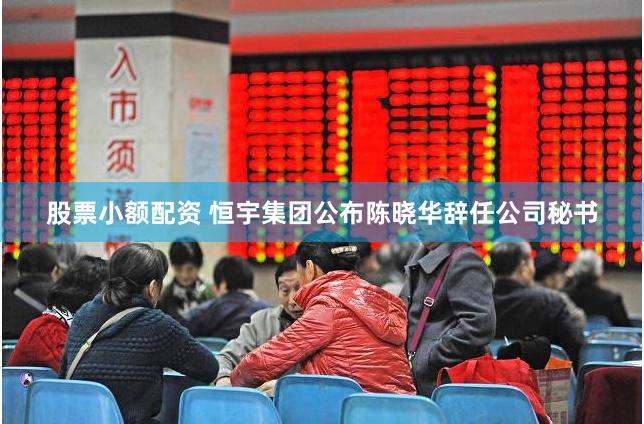 股票小额配资 恒宇集团公布陈晓华辞任公司秘书
